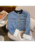 ZZOOI Denim Jackets for Women Metal Buttons Vintage Slim Short Outwear Tops Mujer Quality Korean Chic Cropped Patchwokr Coat Fall 2022