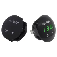 2 Pcs Universal Digital Monitor Voltmeter Waterproof Voltage Meter LED for DC 12V-24V Car Motorcycle Auto Truck ,Blue &amp; Green