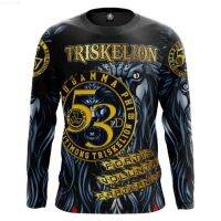 สต็อกสินค้าสปอตสินค้าในท้องถิ่น▪☽TRISKELION /Tau GAMMA PHI แขนยาวเสื้อสำหรับสกรีนงานหมึกซับลิเมชั่นเต็มตัว3D ระบายอากาศได้ดี {Plenty}