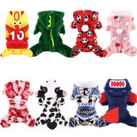 Fleece Dog Jumpsuits Winter Pet Dog Clothes For Dog Christmas Clothing Soft Cat Pet Cosplay Clothes Chihuahua Yorkshire Clothing