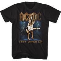 เสื้อยืดผ้าฝ้ายแขนสั้น ACDC ริมฝีปากบนแข็ง