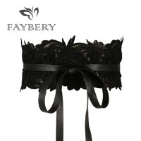 【CW】 Fashion Black Lace Belts for Women Luxury Brand Designer Women Belt for Wedding Dress Wide Female Waistband Belts Cummerbunds