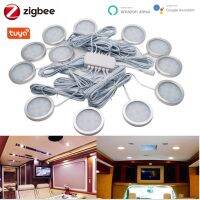 Tuya Zigbee 3.0 Smart LED Under Cabinet Lighting Dimmable Puck Lights 4/6/8/12PCS fr Kitchen Closet Wardrobe Light Bedroom Decor Ceiling Lights