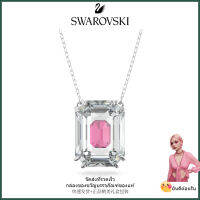 ?Swarovski?สร้อยคอจี้อัญมณีสีชมพูแปดเหลี่ยมสีสันสดใส,สร้อยคอแฟชั่นสตรีเงินสเตอร์ลิง S925,ของขวัญวันเกิดวันวาเลนไทน์