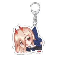 28Pcs Anime Chainsaw Man Double Sided Acrylic Keychain Pochita Makima Hayakawa Aki Power Figure Pendant Keyring Jewelry