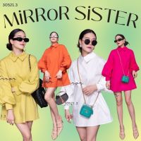 ?ป้าย Mirrorsister 30521.3 เดรสเชิ้ตทรงน่ารัก ดีเทลเก๋ๆ ปกคอปิด ช่วงปลายแขนจับพอง เป็นทรงAเบาๆ ใส่ได้บ่อย สวยทุกสี