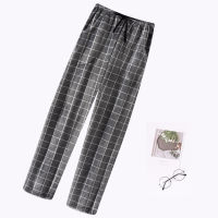 110KG Plus Size Mens Flannel Sleep Pants Thick Winter Warm Pajamas Man Fashion Striped Plaid Bottoms Casual Homewear Trousers