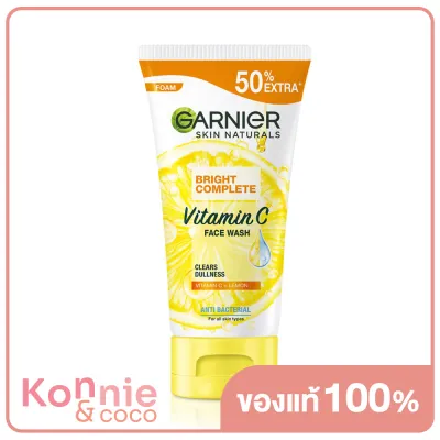 Garnier Bright Complete Vitamin C Face Wash 150ml การ์นิเย่ ไบรท์ คอมพลีท ไบรท์เทนนิ่ง โฟม 150 มล