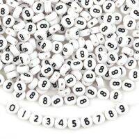 【CW】✗☞  7mm And Number 0-9 Round Flat Spacer Beads Jewelry Making Necklace