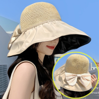 [hot]Spring Summer Hat For Women Big Wide Brim Women Bucket Hat Solid Color Foldable UV Protection Outdoor Beach Panama Cap Sun Hats