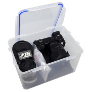 Combo hộp chống ẩm và ẩm kế 100gram hạt hút ẩm xanh cho máy ảnh máy quay