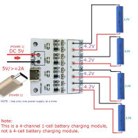 แบตเตอรี่ลิเธียมโมดูลชาร์จ PCB DC 5V 4ช่องสัญญาณโมดูลชาร์จแบตเตอรี่แบตเตอรี่ลิเธียมสำหรับเปลี่ยน