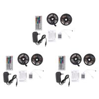 3 Pcs 10M 300LEDs 3528 Smd Rgb LED Light Strip + 44 Key Ir Remote Controller Dc12V 60LEDs Lighting Ribbon Tape