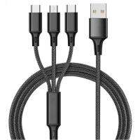 120เซนติเมตร3a สายชาร์จได้ไว3 C/Micro-Usb/ สาย Ios ข้อมูลถักไนลอน1เครื่องชาร์จสำหรับสาย Samsung ในประเภท