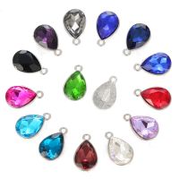 ☸ 10pcs 7X10MM Waterdrop Shape Claw Drill Glass Rhinestones Charms Pendants For DIY Earrings Bracelet Jewelry Making Accessories