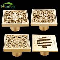 【CC】 Gold Floor Drain 10x10cm Shower Deodorization Type Room Accessories