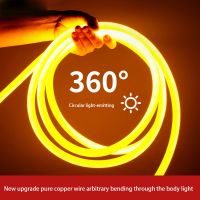 LED Round Flexible Strip Light 360° Glowing Neon Indoor Ambient Light Home Decoration Light Night Light Ceiling Light Strip Night Lights