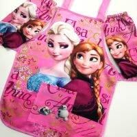 Disney Cartoon Aprons With Sleeve Covers Kids Waterproof Painting Housework Wears Elsa Ana Sofia Cars Design Children Aprons