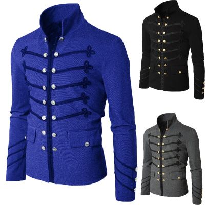 HOT11★Men Medieval Jacket Regency Coat Gentelman Gothic Steampunk Rococo Prince Costume Victorian Palace Coat Halloween Outfit