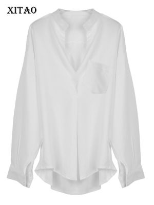 XITAO Blouse Simplicity White Casual Top  Temperament Women Shirt