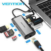 jianzhifen ฮับ Vention USB C ฮับเพื่อ USB หลากหลาย3.0หัวแปลงสัญญาณ HDMI ท่าเรือสำหรับ MacBook อุปกรณ์เสริมแบบโปร USB-C ตัวแยก Type C 3.1 3พอร์ตฮับ USB C