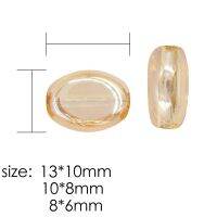 Creative Flat Oval Shaped Solid Color Glass Loose Beads String for celet Jewelry Making