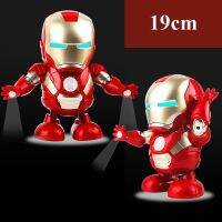 หุ่นยนต์ของเล่น LED สำหรับเด็กไฟฉายดนตรีเหล็กฟิเกอร์มนุษย์ Tony Stark ของเล่นไฟฟ้าดนตรีเต้นรำ