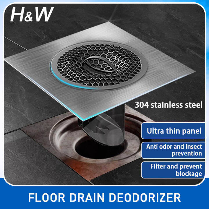 H&W 304 stainless steel bathroom floor drain renovator sewer deodorant ...