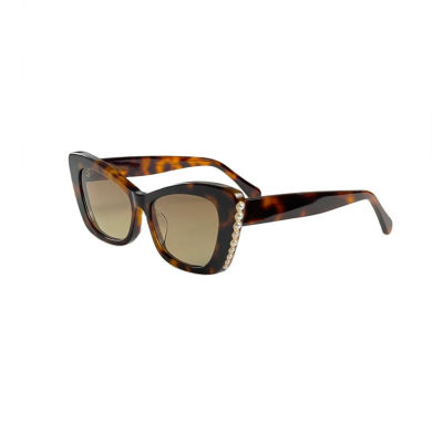 Pearl Acetate Sunglasses For Women Black CH9021 Ladies Shades Woman Summer Fashion R nd Designer Square For SUN GLASSES