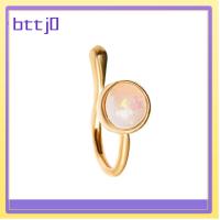 BTTJ0 ทองแดงทองแดง ที่ปิดจมูก แผ่นชุบทอง เซอร์คอน แหวนเจาะจมูกปลอม แฟชั่นสำหรับผู้หญิง เครื่องประดับอัญมณีอัญมณี คลิปหนีบจมูก สำหรับผู้หญิง