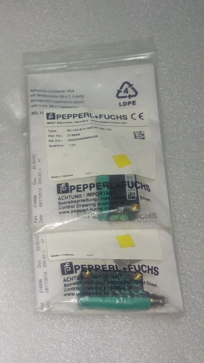 new-pepperl-ml100-8-h-350-rt-95-102-fuchs-diffuse-photoelectric-sensor-v31-wm-5m-pvc-cable-4-core-5m-เหลือจากงาน-ซองไม่สวย