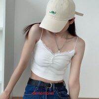 DVDSF Demq - Ladies เสื้อลําลองสําหรับสตรีเซ็กซี่แขนกุดคอวีปักลายลูกไม้