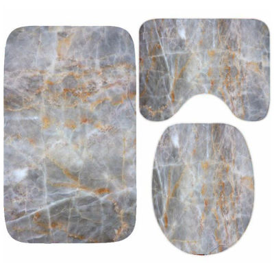Natural Black Gold Marble Texture with Golden Veins Shower Curtain Set for Bathroom Glossy Granite Bathroom Curtains Mats Decor