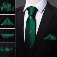 Fashion Cock Green Men Tie Set 100 Silk Handkerchief Ties Barry.wang Designer Necktie LS-5206 Gift Wedding Business for Men