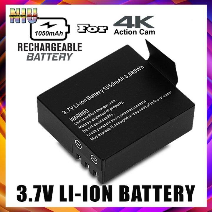 【In stock】 3.7V Liion Battery Rechargeable 1050mAh for 4k Action Cam