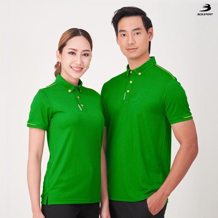 bcs-sport-เสื้อคอโปโลแขนสั้น-active-polo-สีเขียว-มีไซส์-ss-8l-รหัส-p005-เนื้อผ้า-coolism