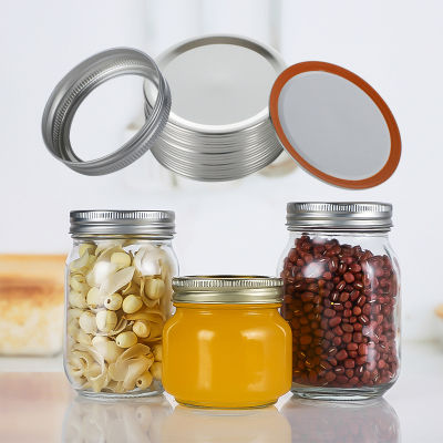 GF 12 Pack Mason Jar Lids and Rings, Split-Type Leak Proof Lids, Reusable Canning Jar Caps with Silicone Seals, 70mm/86mm, Silver