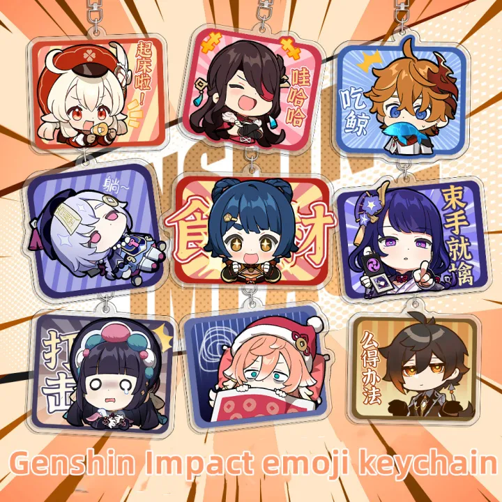 Genshin Impact Emoji Pendant Cute Kamisato Ayaka Tartaglia Zhongli