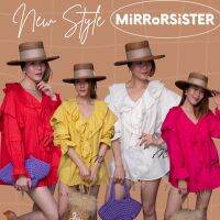 ?ป้าย Mirrorsister 20216.3 เสื้อทรงเกาหลีเกาใจน่ารัก คอวีระบายตัวYซ้อน2ชั้น