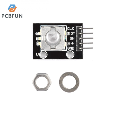 pcbfun KY-040  สำหรับโมดูล360องศาเครื่องเข้ารหัสแบบโรตารี่บอร์ดพัฒนาสวิตโมดูลแบบมีเซ็นเซอร์อิฐ5V 5พินพร้อมเกลียวสำหรับ Arduino