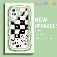 Jlingji เคสสำหรับ VIVO Y51 2020 Y31 2021 Y51A 2021 Y53s สีดำสีขาวสี่เหลี่ยมลายคลื่นคอลอร์ TPU ใสนุ่มเคสมือถือกันกระแทกที่มีความแม่นยำทนต่อการสึกหรอฝาครอบป้องกันซิลิก้าเจล