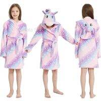 {Xiaoli clothing} Albornoz De Franela Suave Con Capucha Para Niños Y Niñas Bata De Baño De Unicornio Kigurumi Novedad De 2021