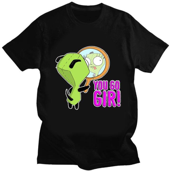 invader-zim-invader-gir-เสื้อยืดกราฟิก-zim-ภาพน่ารักแขนลำลองขาสั้น-o-คอแฟชั่นพิมพ์100-ผ้าฝ้ายฤดูร้อนเสื้อคอกลมใหม่ขายส่งราคาถูกเสื้อยืดตลก