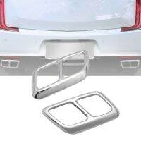 Stainless Steel Rear Exhaust End Tip Pipe Outlet Cover Frame Decor 2Pcs for Cadillac