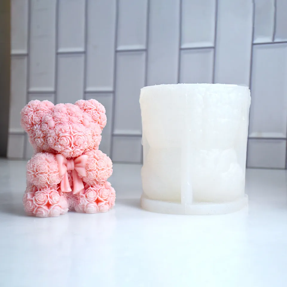 Cute Bear Silicone Mold Mini bear mold for Candle Making DIY Candle Mold  Aromatherapy Plaster Mold