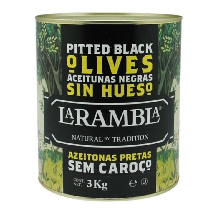 promotion-la-rambla-pitted-black-olive-3-kg-มะกอกดำไม่มีเมล็ด-นำเข้าจากประเทศสเปน