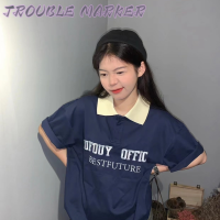 TroubleMaker เสื้อแขนสั้น แขนสั้นเสื้อยืด เสื้อ poloการออกแบบสไตล์วิทยาลัยอเมริกัน วินเทจ 2023 NEW WPL23900EC 37Z230912