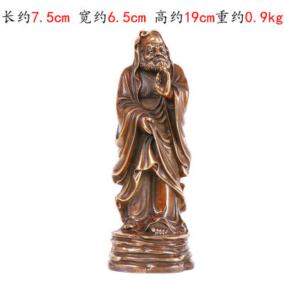 On Sale โบราณ-สีทองแดงบริสุทธิ์ Bodhidharma เครื่องประดับสำหรับ Creative ใช้รูปปั้นทองแดงของ Bodhidharma Patriarch ศาสนาพุทธพระพุทธเจ้าเครื่องครัวพระพุทธรูปทิเบต