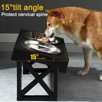 Dog Elevated Food Water Feeders Adjustable Height Dog Double Bowls Stand Pet Feeding Dish Bowl Small Medium Big Dogs Lift Table