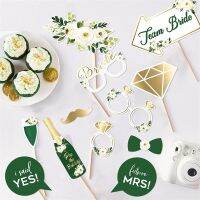 12pcs/set Wedding Photo Booth Props Just Married Photobooth Hen Party Decorations Team Bride To be Bridal Shower Party Supply TV Remote Controllers